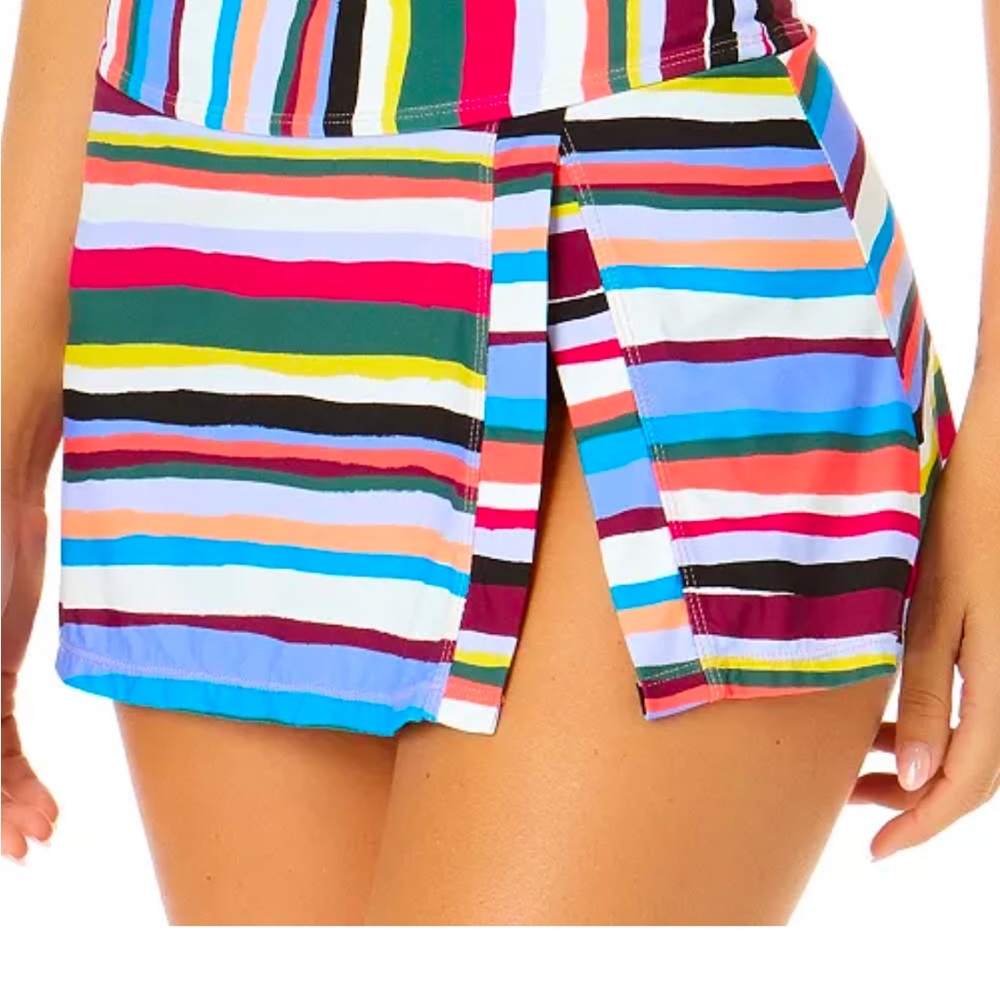 Anne Cole bikini with skort in cute stripe size medium - sold as two piece suit - Picture 11 of 17